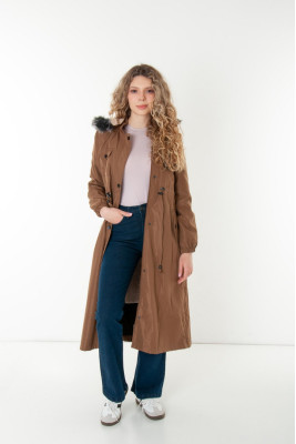 Жіночий плащ з теплою підкладкою (демісезонний)